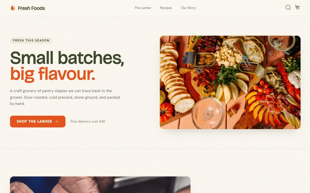 Fresh Foods product interface